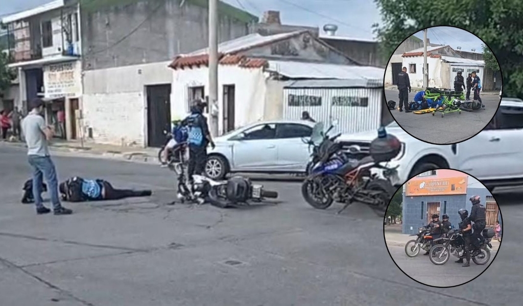 Un policía Vial de  Salta chocó con una camioneta en barrio Hernando de Lerma