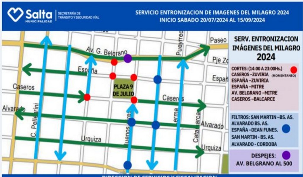 Operativo especial de tránsito y seguridad para la entronización del Milagro