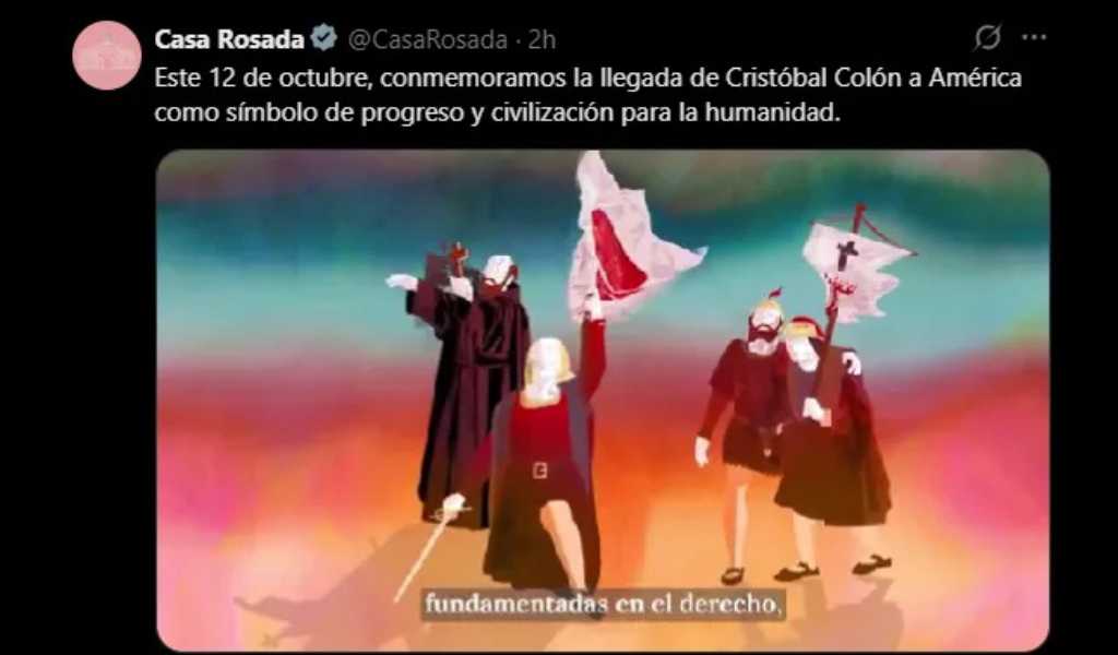 Polémico video del Gobierno Nacional por el 12 de Octubre: Crítica a pueblos originarios y elogio a Colón