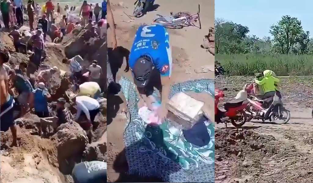 Impactante: En Tucumán cientos de vecinos excavaron un basural para llevarse ropa enterrada por Gendarmería