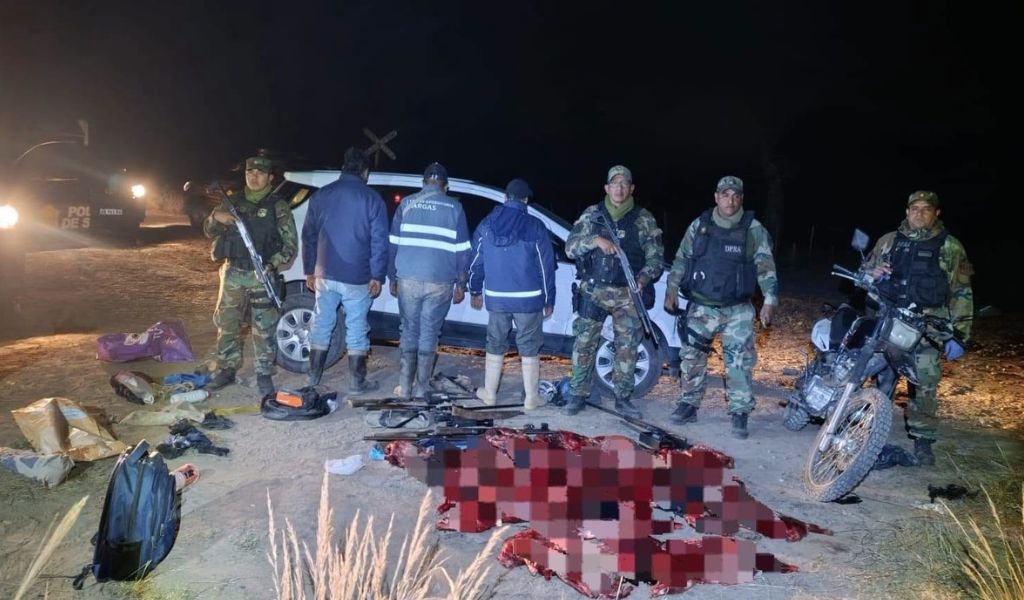 Salta: Atrapan a tres cazadores furtivos en Cabeza de Buey con ocho pecaríes de collar faenados y siete armas