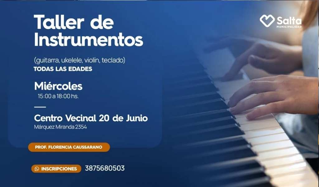Este miércoles la música llega al centro vecinal 20 de junio con un nuevo taller de instrumentos: "es para todas las edades"