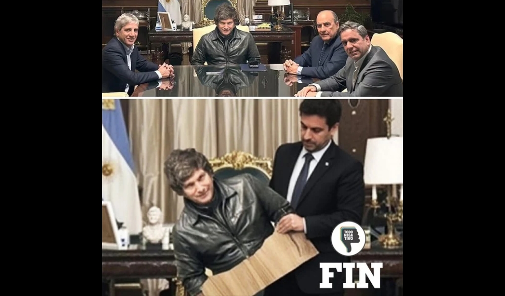 Adorni tuvo que explicar que no usan un cartón de Milei en las reuniones de gabinete