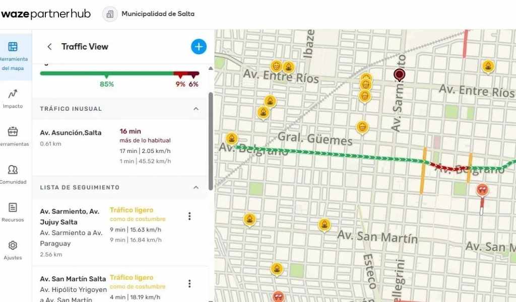 El municipio y Waze trabajan para evitar congestionamientos y mejorar la circulación