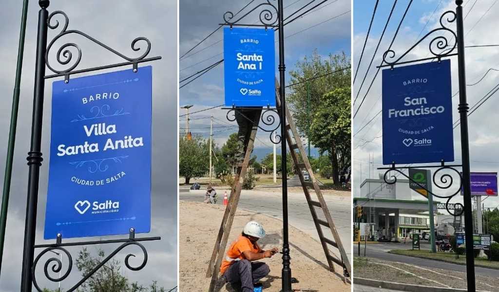 Se pide a los vecinos que los cuiden: Llevan colocados en la ciudad de Salta 100 carteles con el nombre de los barrios