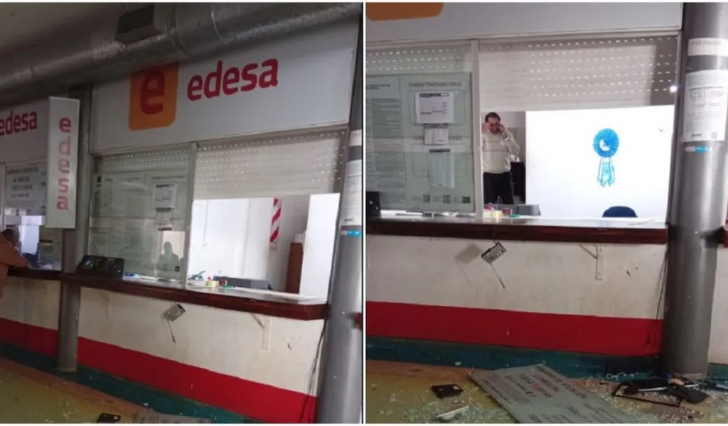 Un salteño cansado del maltrato de Edesa, fue a una de sus sucursales y rompió un televisor y una compu de la empresa