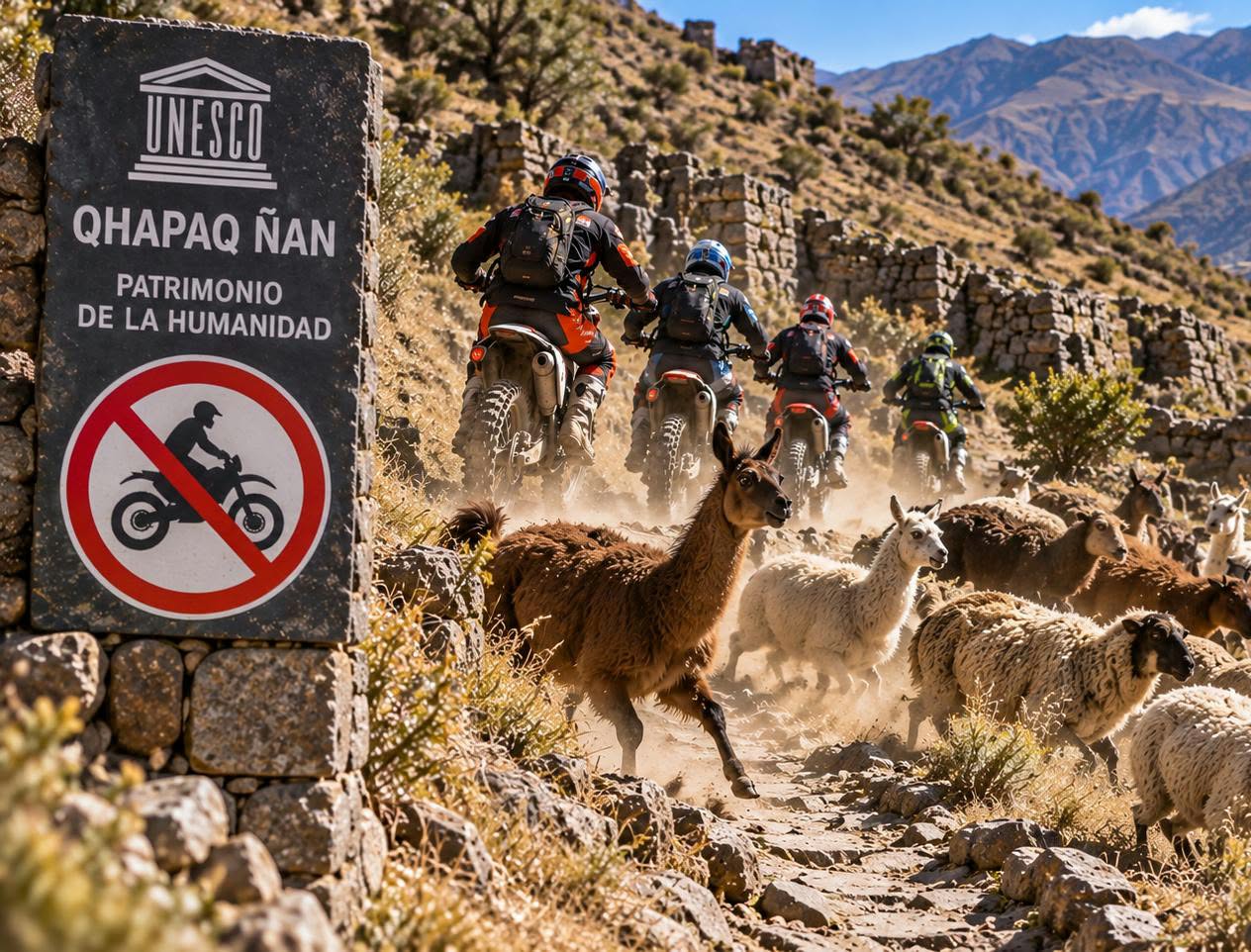 Salta: Indignación por el paso de motos enduros que está dañando el paso ancestral Qhapaq Ñan en la Quebrada del Toro