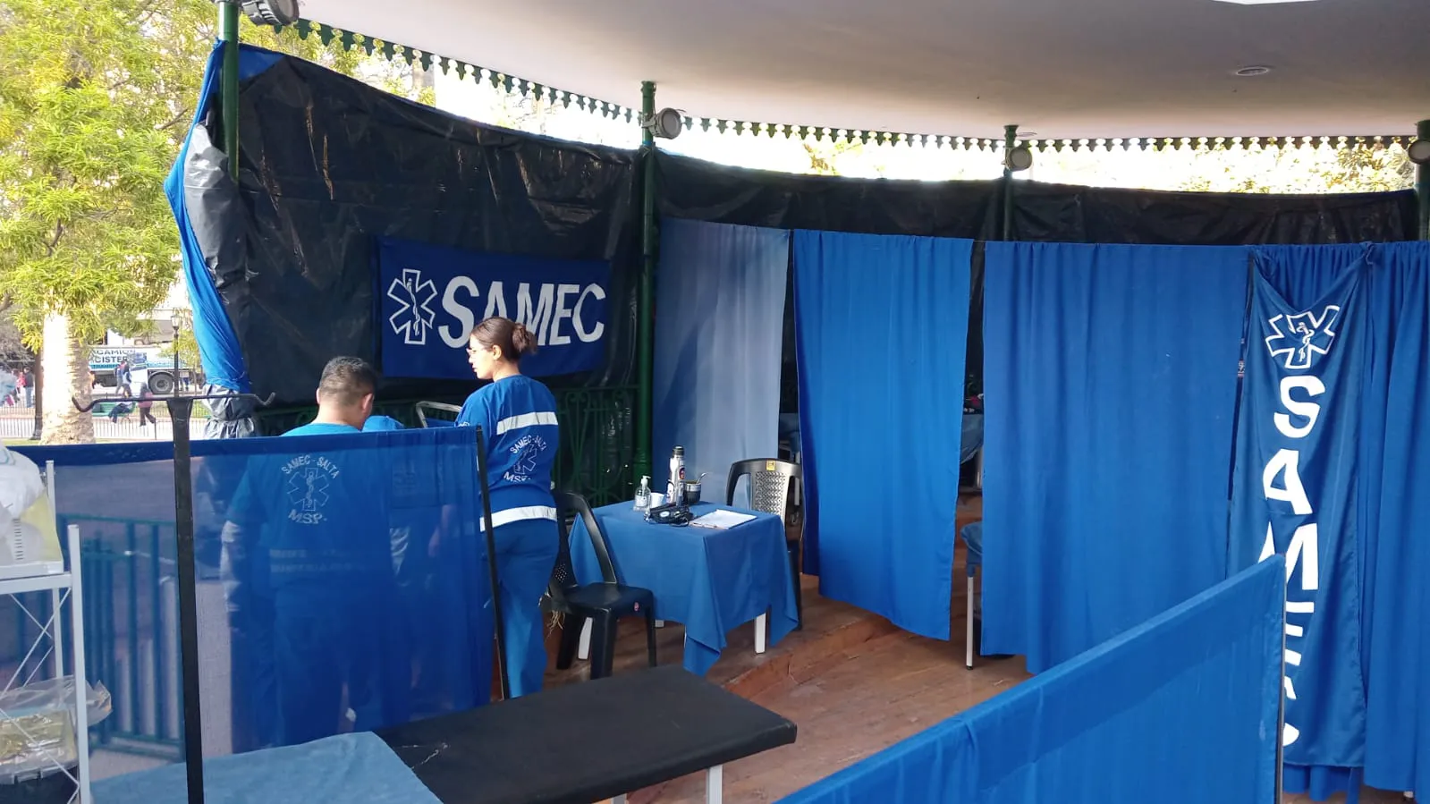 300 peregrinos fueron atendidos por SAMEC y voluntarios el domingo en la Glorieta
