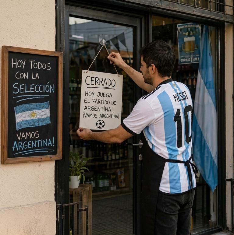 Por el partido entre Argentina e Inglaterra la mayoría de los comercios en Salta atenderán medio día