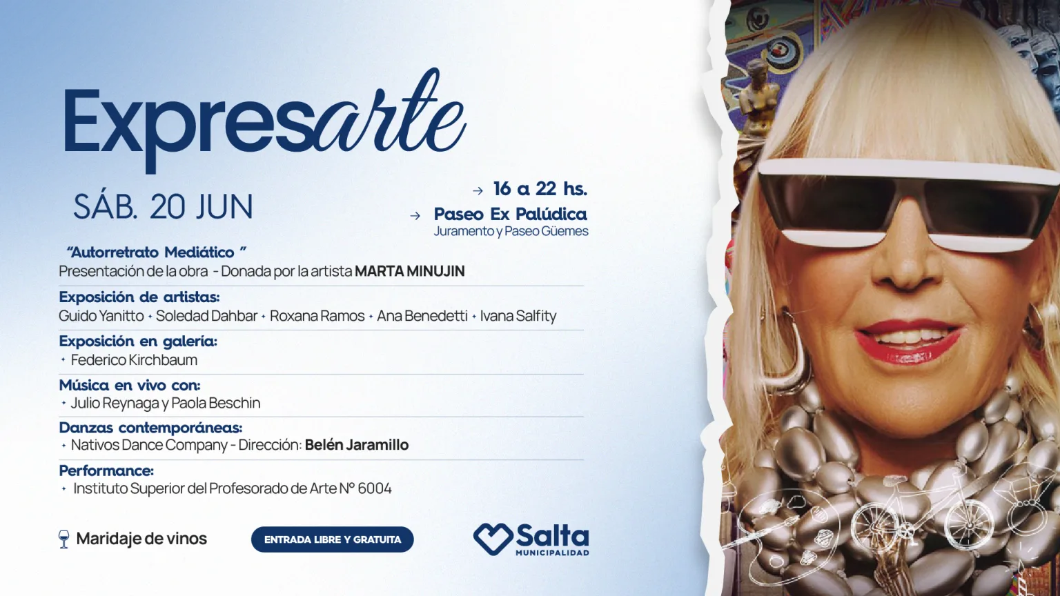 Nueba edición de "Expresarte": Marta Minujín llega a Salta y donará una escultura a la ciudad
