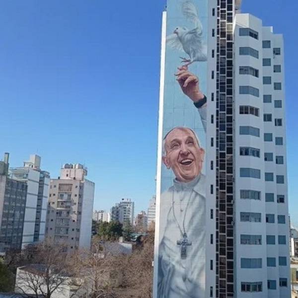 Inauguraron en La Plata el mural más grande del mundo en honor al papa Francisco