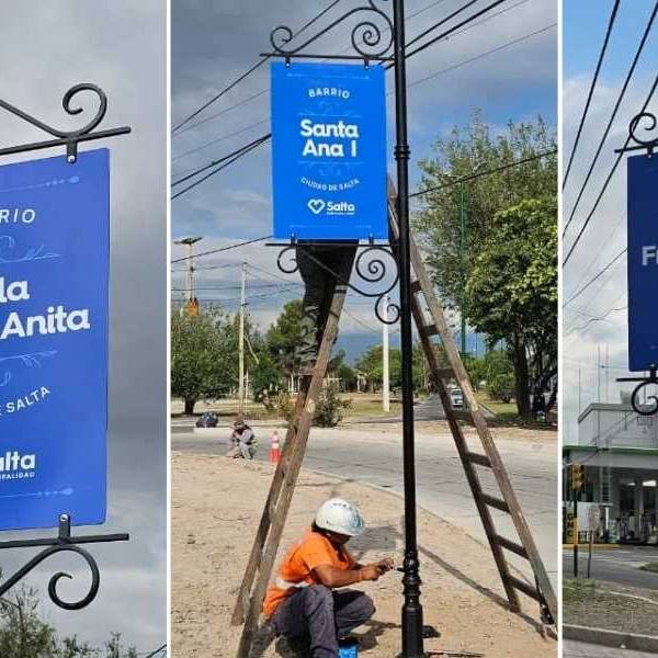 Se pide a los vecinos que los cuiden: Llevan colocados en la ciudad de Salta 100 carteles con el nombre de los barrios