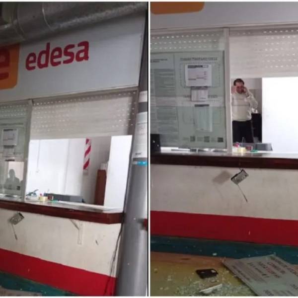 Un salteño cansado del maltrato de Edesa, fue a una de sus sucursales y rompió un televisor y una compu de la empresa