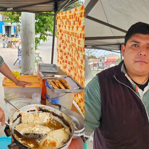El valor del esfuerzo: Agustín es de Orán, tiene 25 años, vende papas con queso para terminar de cursar dos profesorados