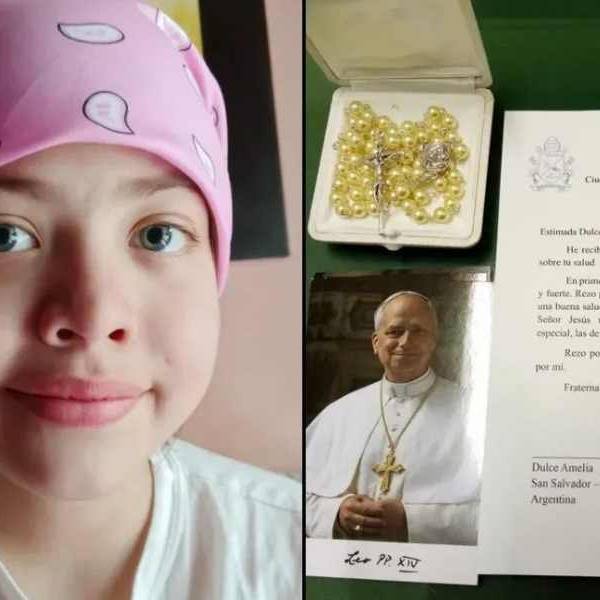 Niña entrerriana con leucemia recibió una carta y un rosario del Papa León XIV