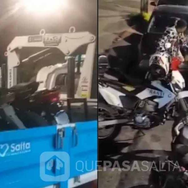 Tránsito levanta motos mal estacionadas del centro de Salta: 
