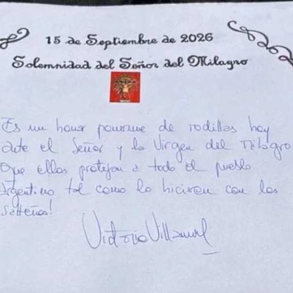 “Que el Señor y la Virgen protejan a todo el pueblo argentino”, la frase que dejó Victoria Villarruel en el Libro del Milagro
